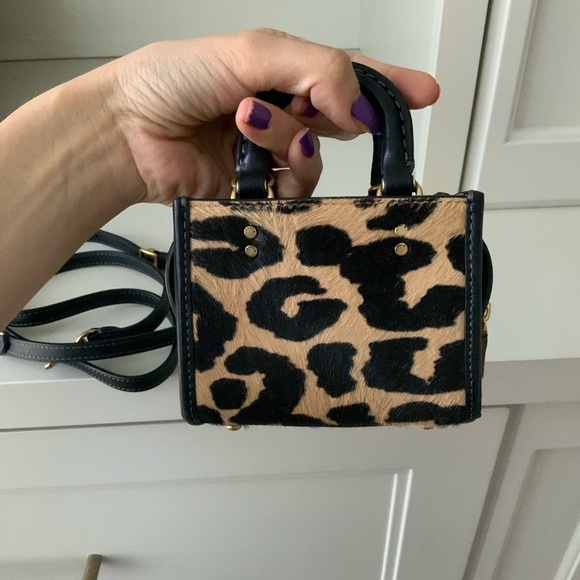 Coach Mini Bag in Black and Tan Animal Print - Picture 11 of 16